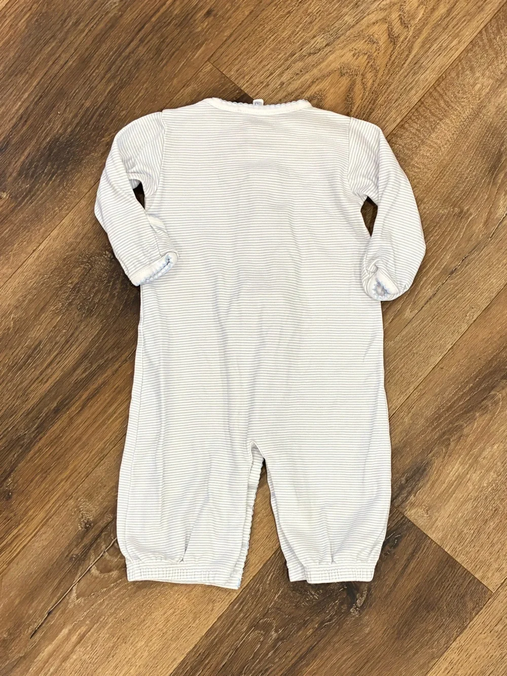 Magnolia Baby Blue Stripe Baby Sleeper Pima Cotton 3m